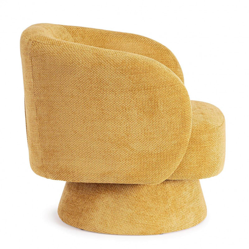 FAUTEUIL EN VELOURS PIVOTANT JULIENNE jaune