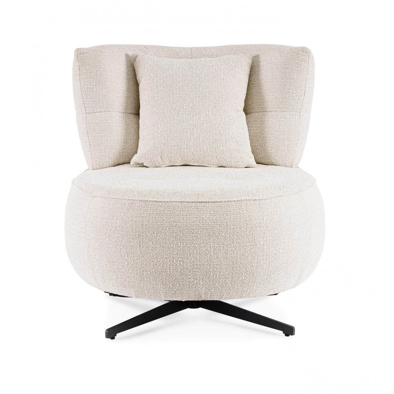 PETIT FAUTEUIL POUF EN TISSU PIVOTANT GONNIE