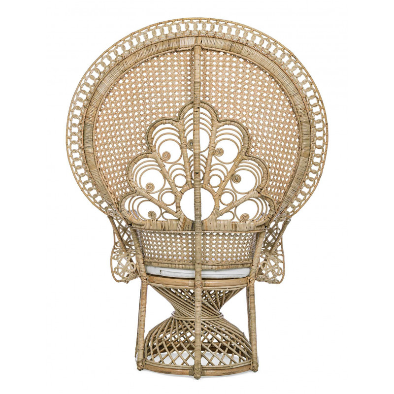 FAUTEUIL EN ROTIN STYLE EMMANUELLE PEACOCK