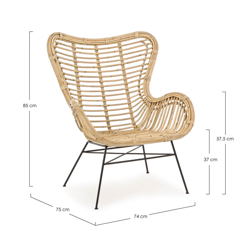 FAUTEUIL LOUNGE EN ROTIN CONTEMPORAIN CASILDA