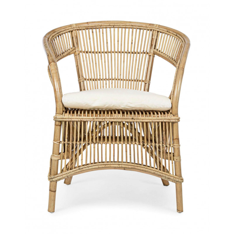 FAUTEUIL DE DÉTENTE EN ROTIN ET COUSSIN CONSUELO