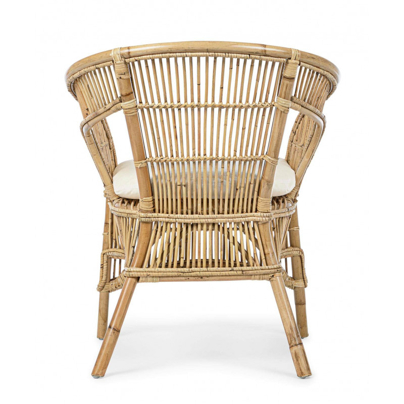 FAUTEUIL DE DÉTENTE EN ROTIN ET COUSSIN CONSUELO
