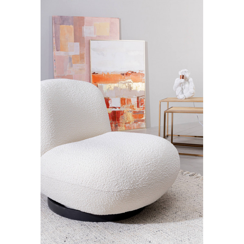 POUF EN TISSU BOUCLETTE PIVOTANT MARGOT