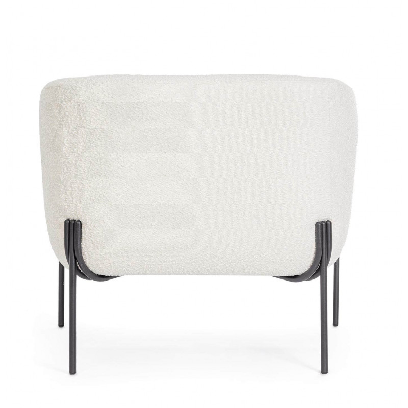 FAUTEUIL CARRÉ DE DÉTENTE EN TISSU BOUCLETTE CLAUDINE