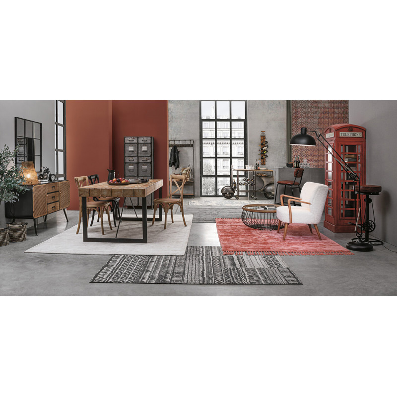 FAUTEUIL COZY ET CONTEMPORAIN EN BOIS ET TISSU MORITZ