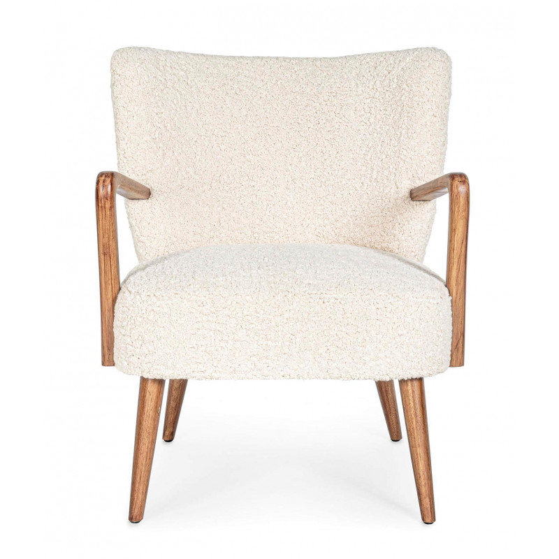 FAUTEUIL COZY ET CONTEMPORAIN EN BOIS ET TISSU MORITZ