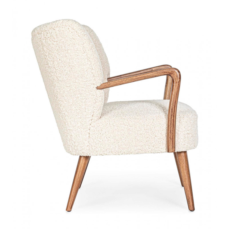 FAUTEUIL COZY ET CONTEMPORAIN EN BOIS ET TISSU MORITZ