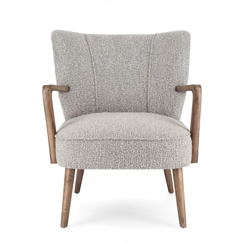 FAUTEUIL COZY ET CONTEMPORAIN EN BOIS ET TISSU MORITZ
