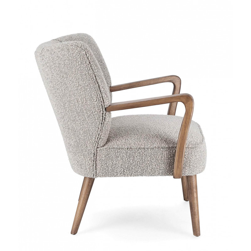 FAUTEUIL COZY ET CONTEMPORAIN EN BOIS ET TISSU MORITZ