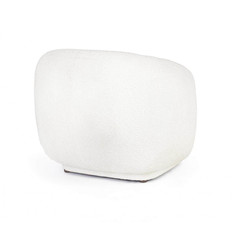 FAUTEUIL ROND COCOONING EN TISSU BLANC TECLA