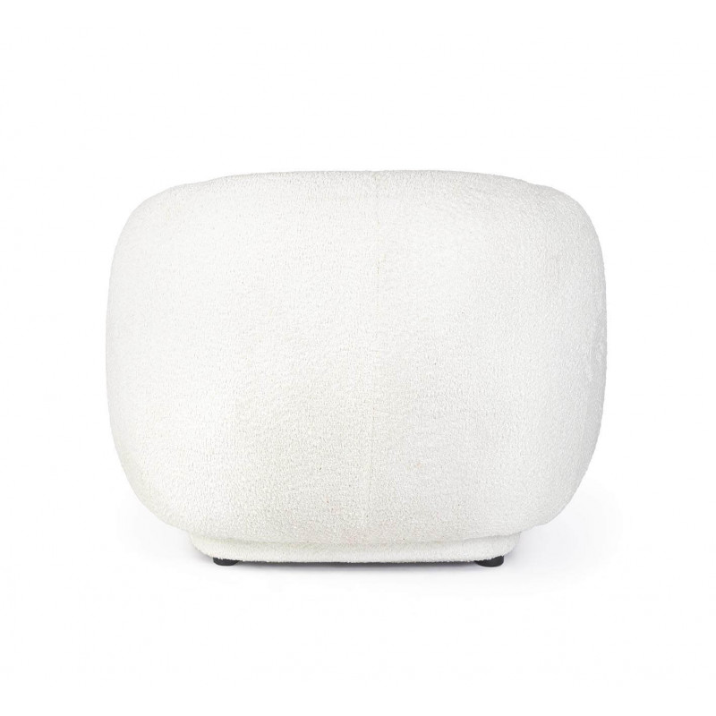 FAUTEUIL ROND COCOONING EN TISSU BLANC TECLA