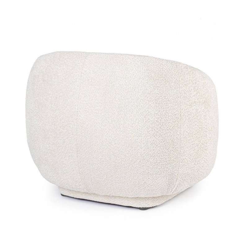 FAUTEUIL ROND COCOONING EN TISSU BLANC TECLA