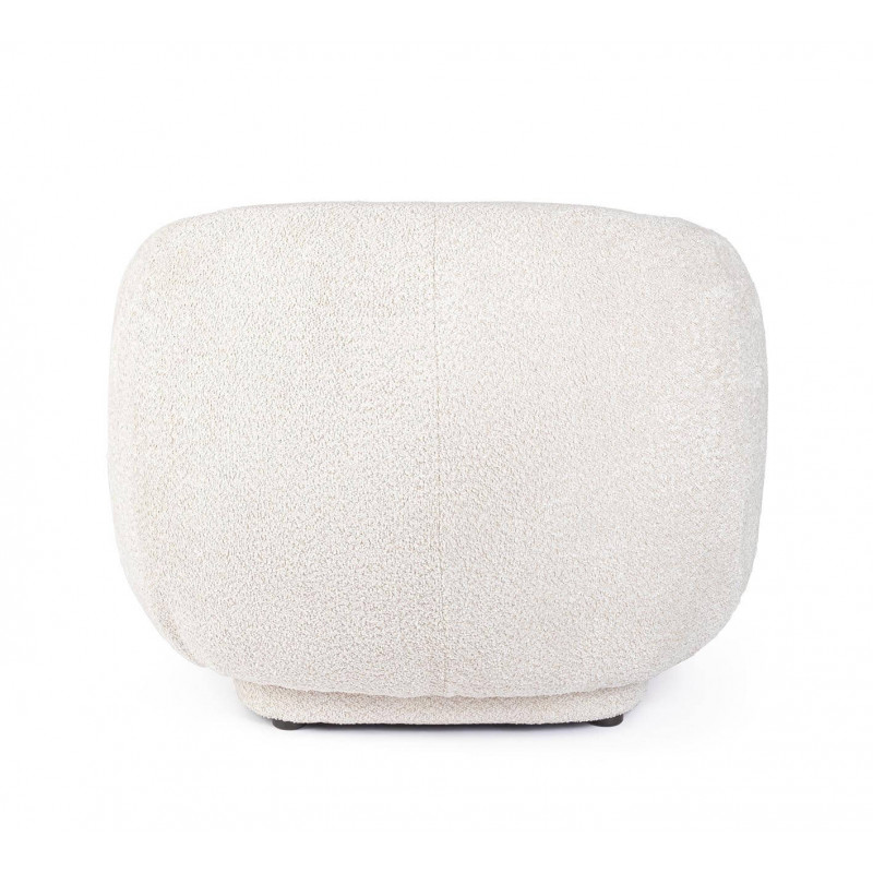 FAUTEUIL ROND COCOONING EN TISSU BLANC TECLA