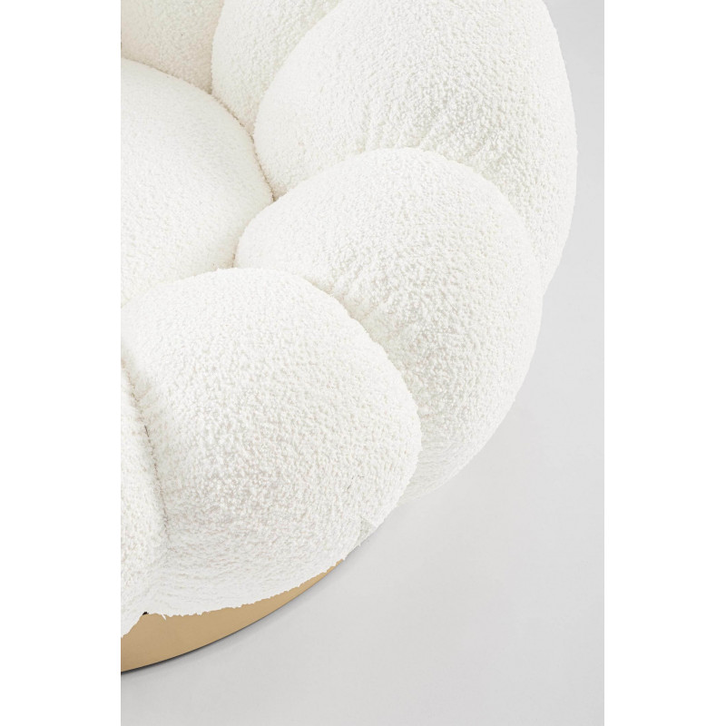 FAUTEUIL RETRO ROND EN TISSU COCOONING FLOREL