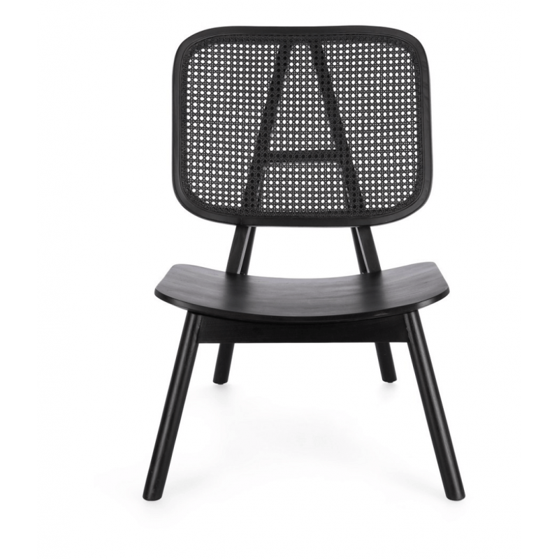 FAUTEUIL LOUNGE SALON CANNAGE YVES BOIS NOIR