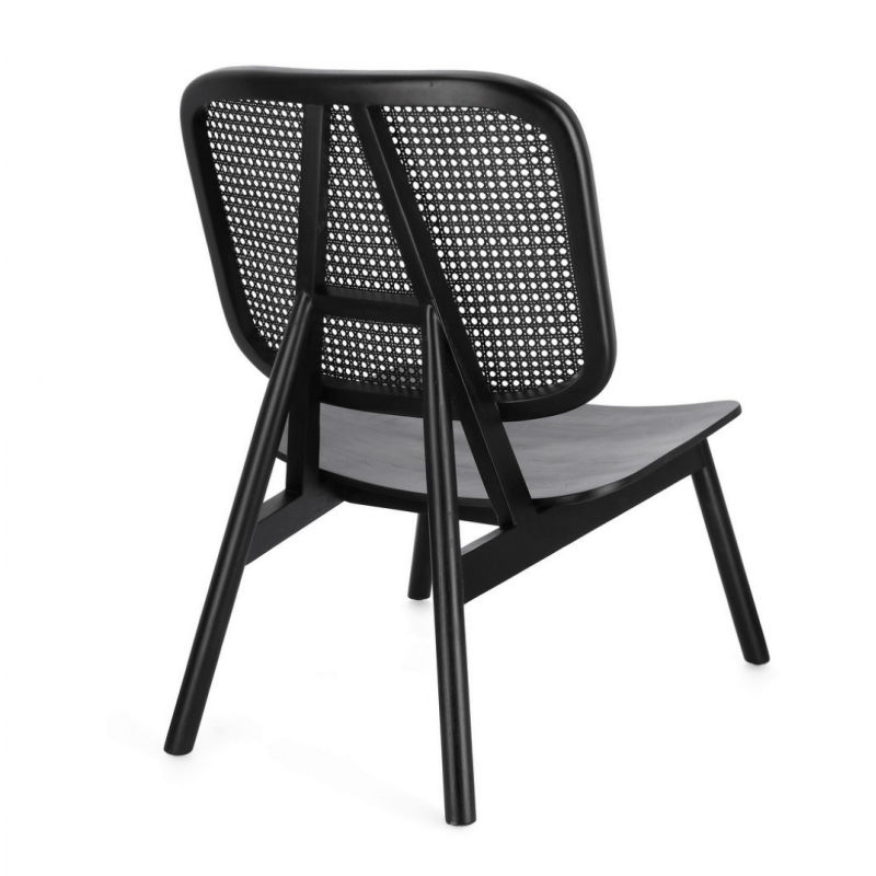 FAUTEUIL LOUNGE EN ROTIN ET BOIS