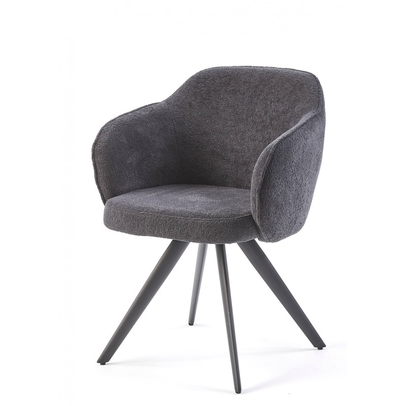 FAUTEUIL PIVOTANT TISSU BOUCLETTE MASH GRIS