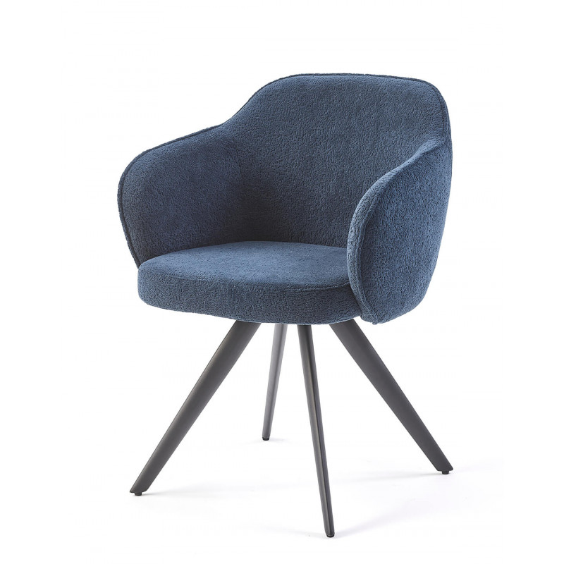 FAUTEUIL PIVOTANT TISSU BOUCLETTE MASH bleu