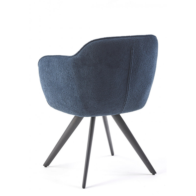 FAUTEUIL PIVOTANT TISSU BOUCLETTE MASH bleu