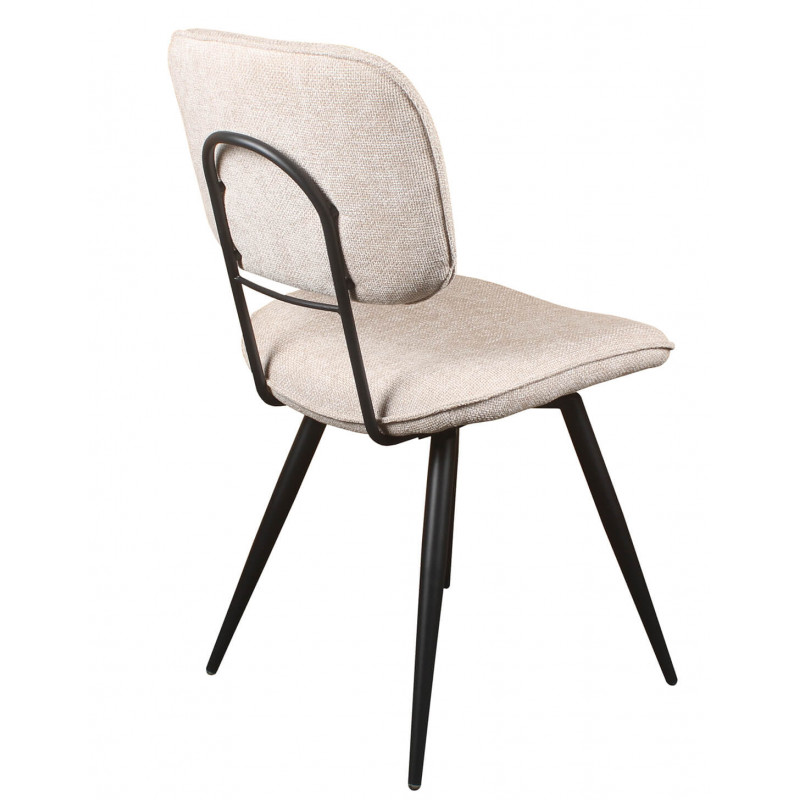 CHAISE EN TISSU BEIGE ET MÉTAL RETRO LIRA