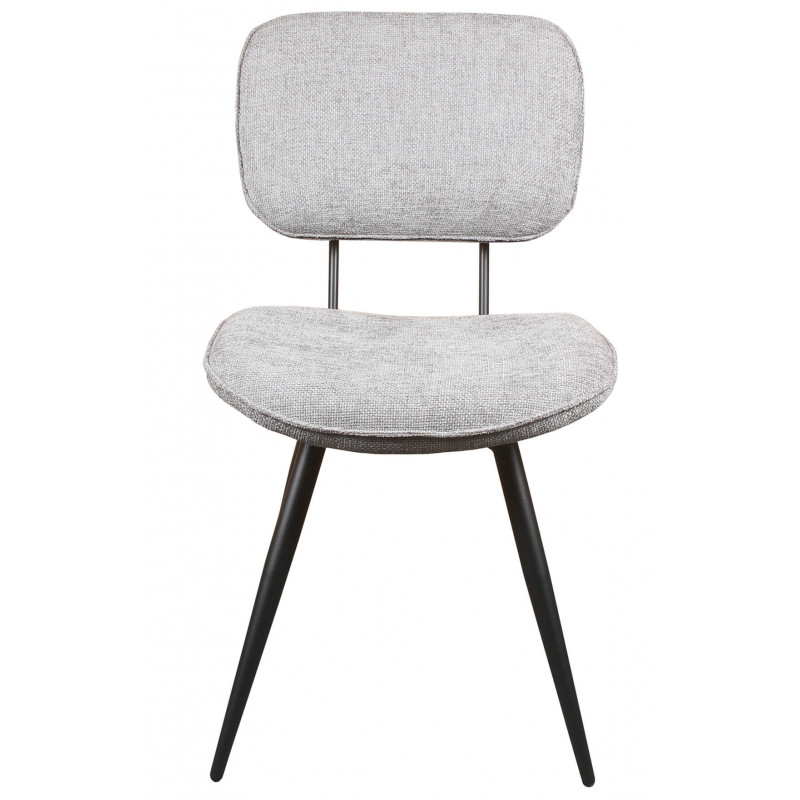 CHAISE EN TISSU GRIS ET MÉTAL RETRO LIRA