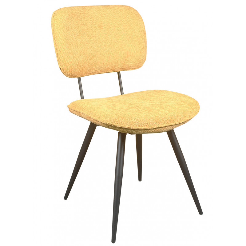 CHAISE EN TISSU JAUNE ET MÉTAL RETRO LIRA