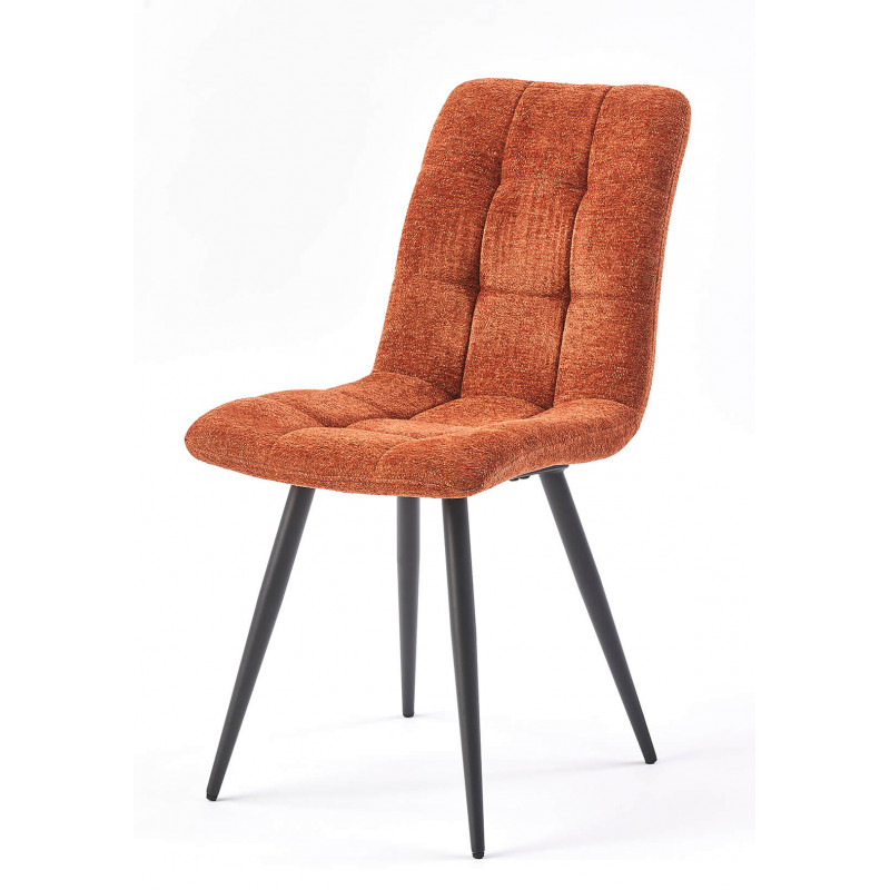 CHAISE MODERNE DE CUISINE EN TISSU RASMUS BRIQUE