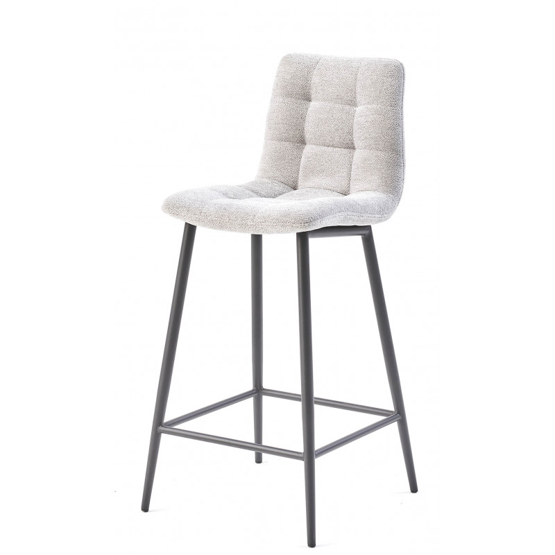 TABOURET DE CUISINE SNACK EN TISSU RASMUS GRIS CLAIR
