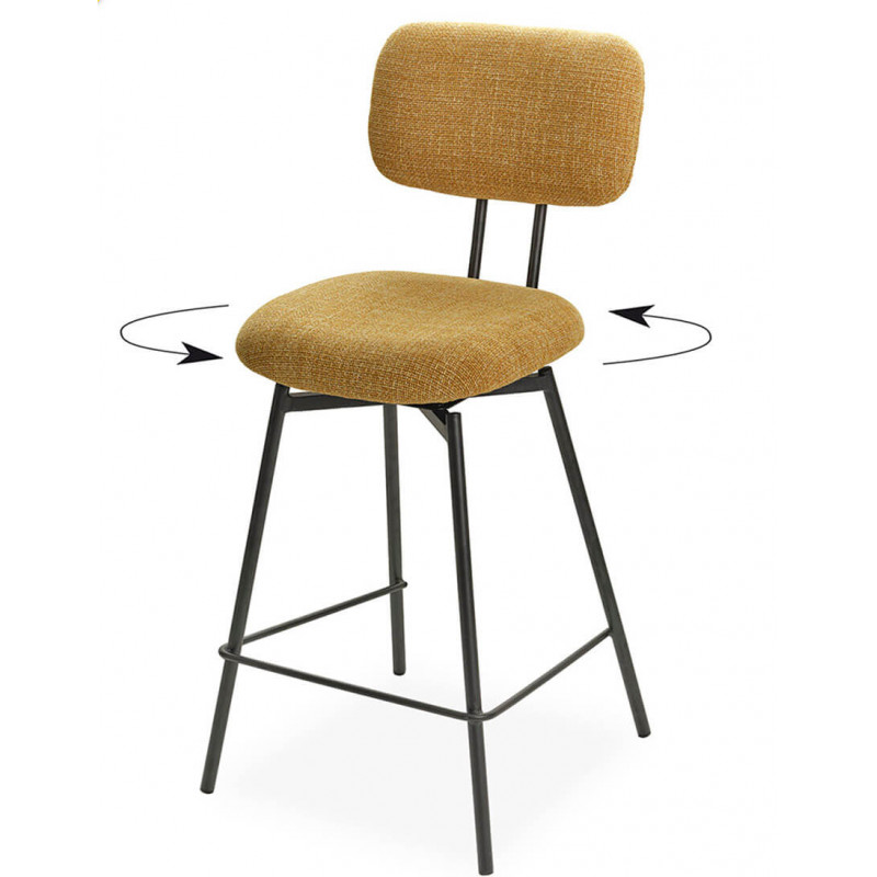 CHAISE D'ÎLOT PIVOTANTE EN TISSU TEMPO JAUNE