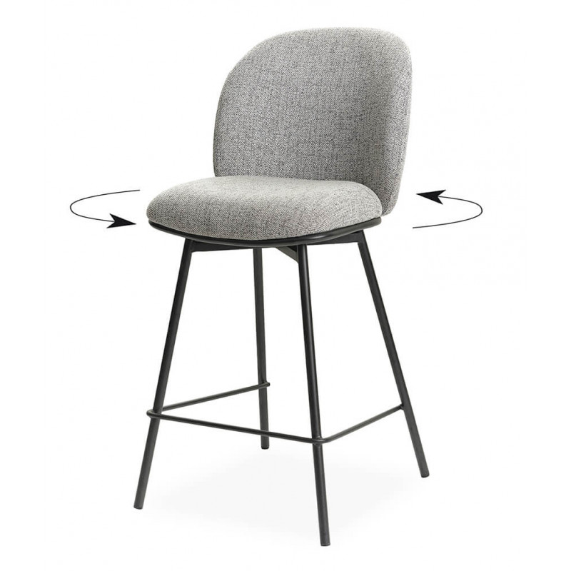 TABOURET SNACK CONTEMPORAIN EN TISSU ZEN