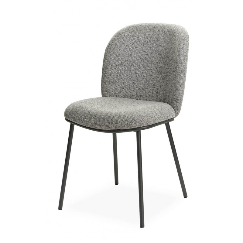 CHAISE RONDE EN TISSU ZEN BEIGE GRISE