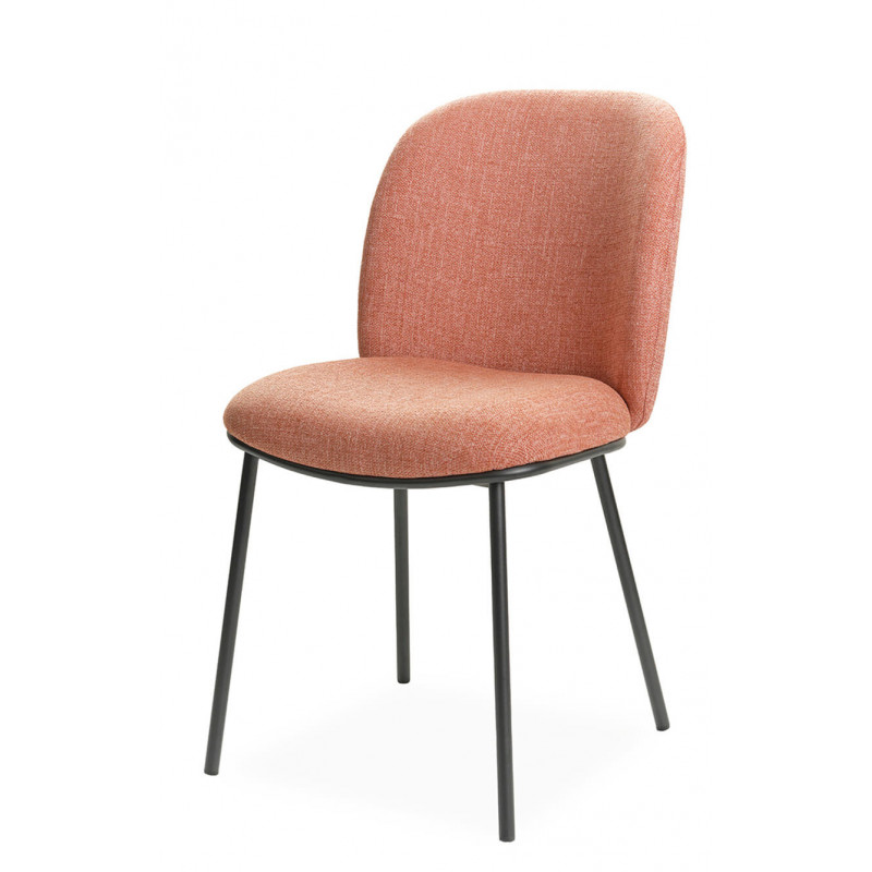 CHAISE RONDE EN TISSU ZEN SAUMON