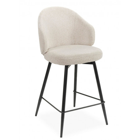 TABOURET COCOONING COZY EN TISSU BOUCLETTE