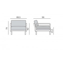 FAUTEUIL D'EXTÉRIEUR LOUNGE MODULABLE MAXIMO