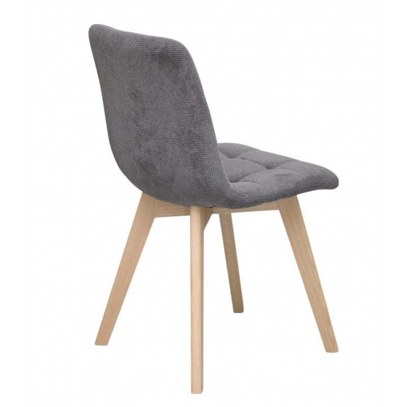 CHAISE EN BOIS DE CHÊNE ET TISSU CHILLY