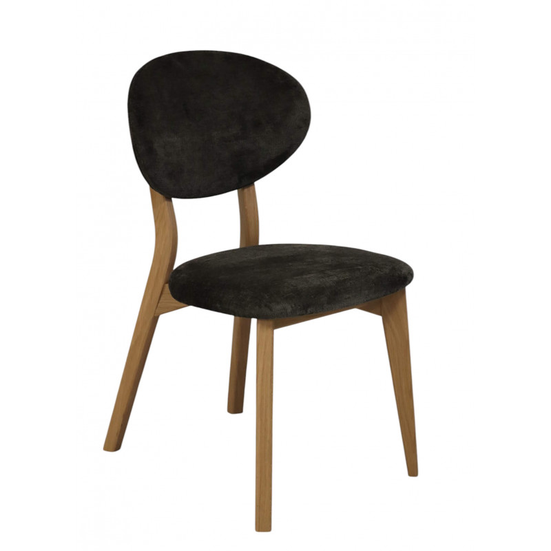 CHAISE FRANÇAISE EN CHÊNE ET TISSU THALES