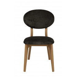 CHAISE FRANÇAISE EN CHÊNE ET TISSU THALES