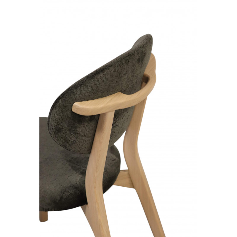 CHAISE FRANÇAISE EN CHÊNE ET TISSU POIGNÉE THALES