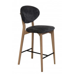 TABOURET POIGNÉE CONTEMPORAIN EN BOIS ET TISSU THALES