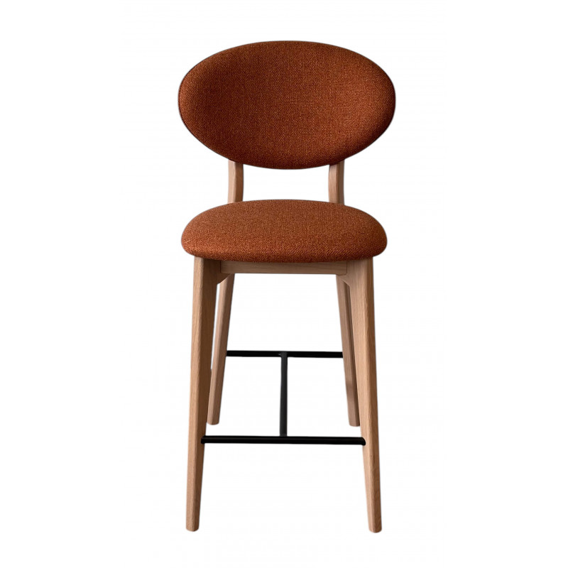 TABOURET CONTEMPORAIN EN BOIS ET TISSU THALES