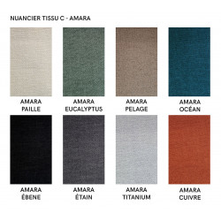 TABOURET CONTEMPORAIN DOSSIER BOIS ET TISSU THALES