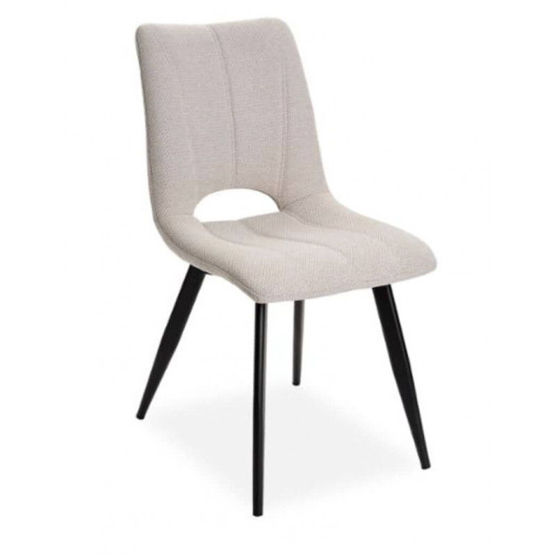 CHAISE DÉCO EN TISSU COLORÉ NADINE BLANC