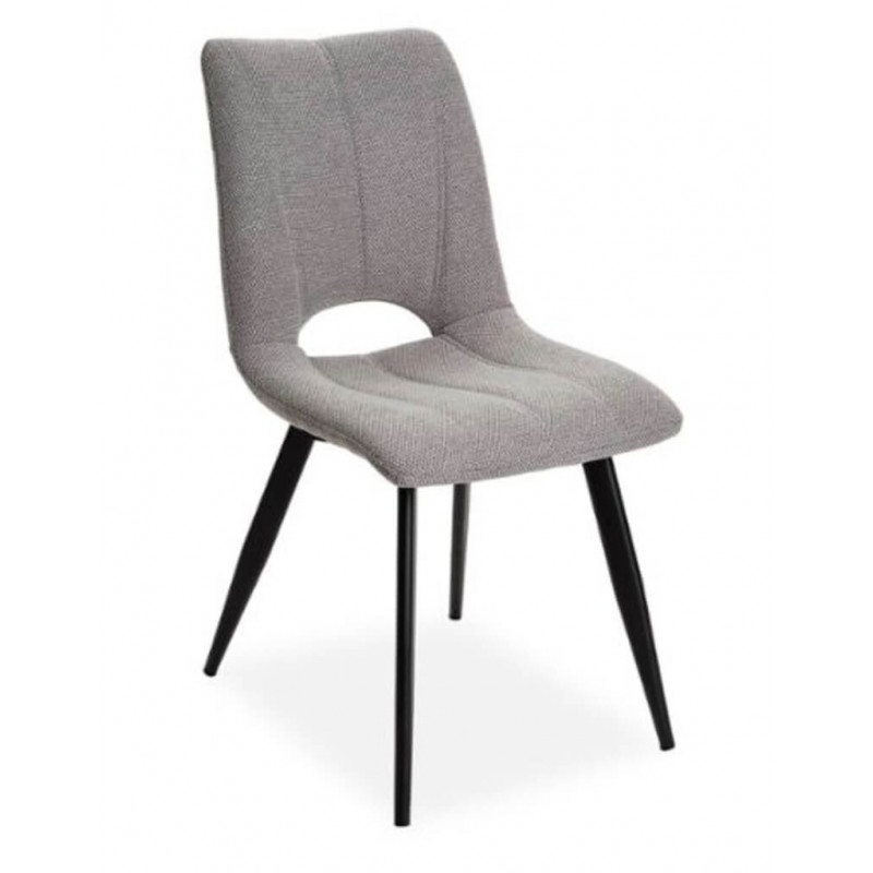 CHAISE DÉCO EN TISSU COLORÉ NADINE GRIS CLAIR