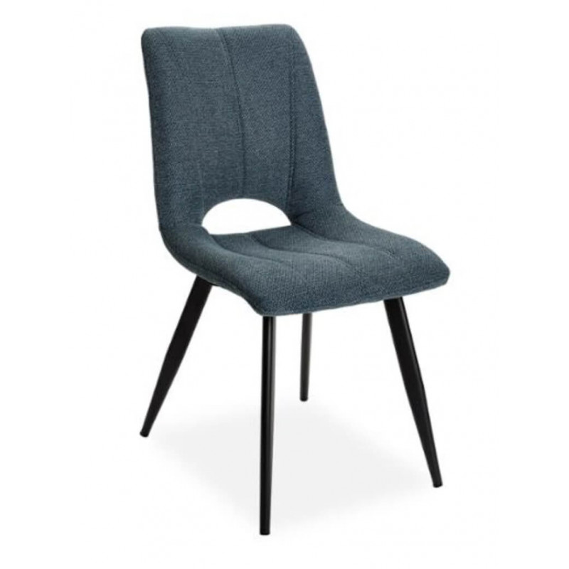 CHAISE DÉCO EN TISSU COLORÉ NADINE BLEU