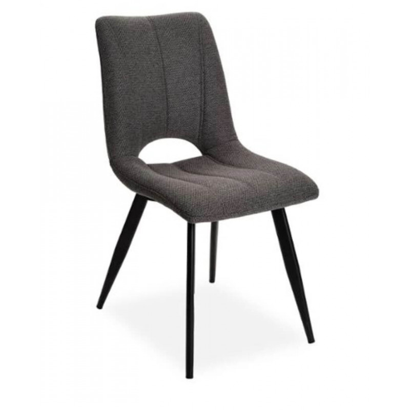 CHAISE DÉCO EN TISSU COLORÉ NADINE ANTHRACITE