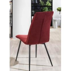 CHAISE DOSSIER HAUT EN TISSU URIANE BORDEAU