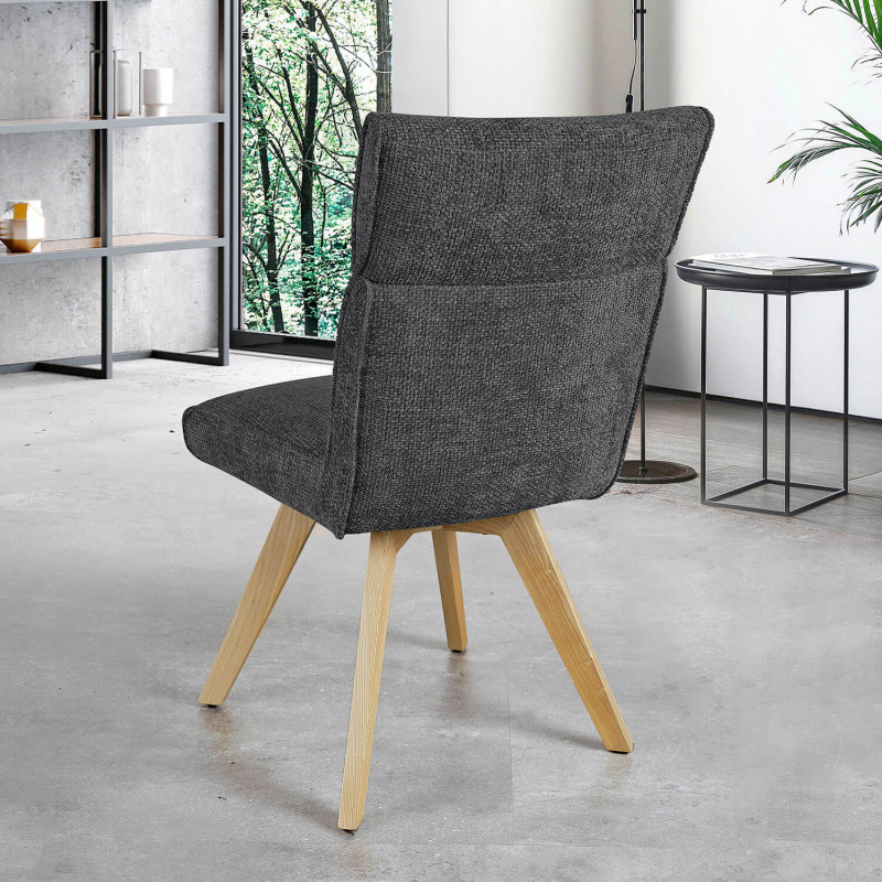 CHAISE EN TISSU MODERNE ET BOIS LAURIE
