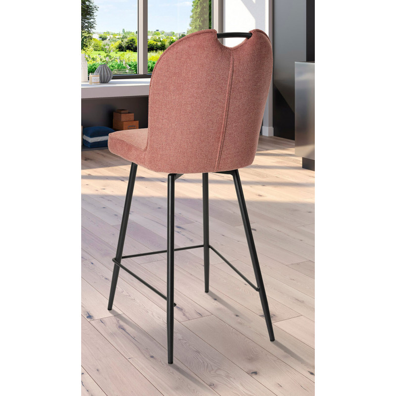 TABOURET DE CUISINE EN TISSU CONFORTABLE LILA ROSE SAUMON