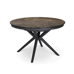 TABLE RONDE EXTENSIBLE EN CÉRAMIQUE ROUILLE CLARA