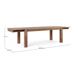 TABLE EN BOIS RUSTIQUE EXTENSIBLE SALFORD